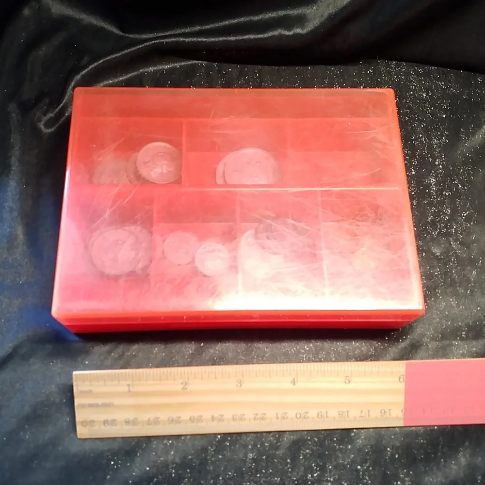 ELC Red Toy Coin Organizer Box with Play Coins